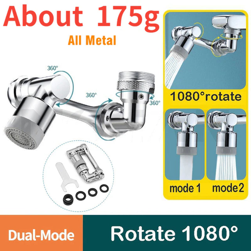 Metal Universal Rotation Faucet Sprayer Head with Adaptor, Aerator Bubbler Nozzle for Kitchen Tap - 22/24mm