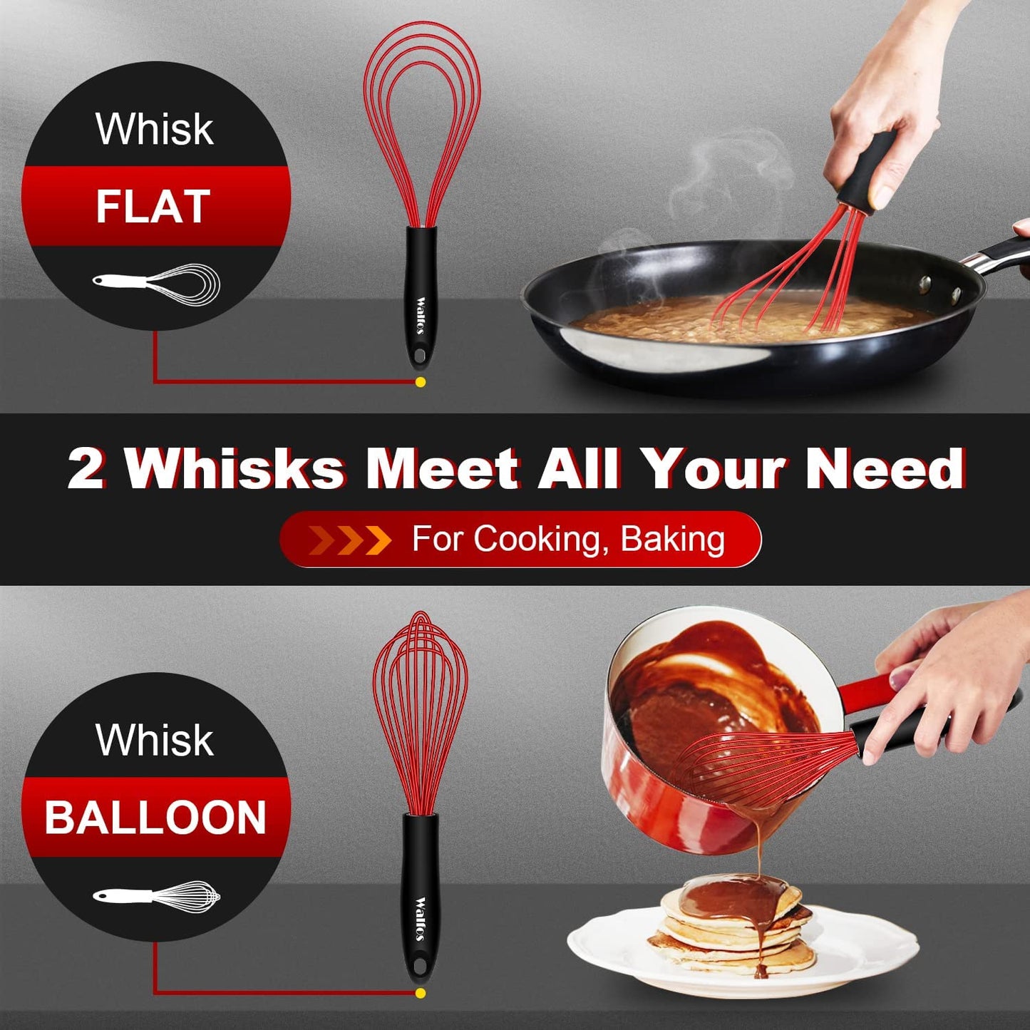 "Ultimate Silicone Whisk Set for Effortless Kitchen Cooking"