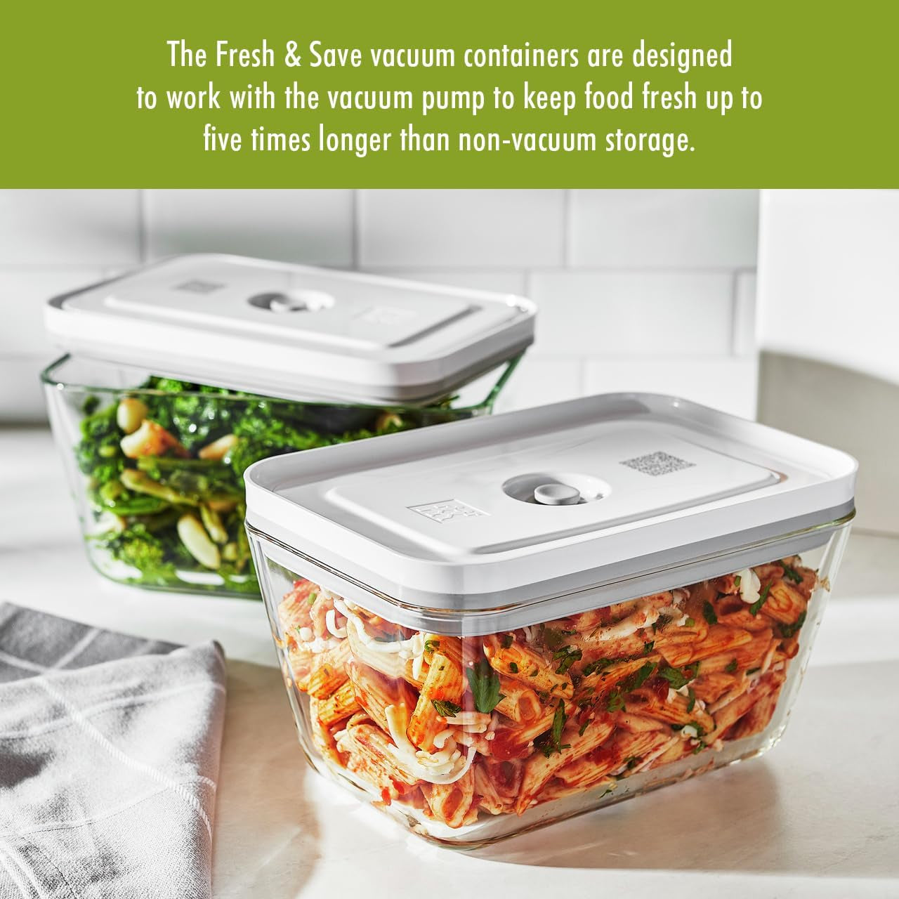 Fresh & save 2-Pc Large Glass Airtight Food Storage Container, Meal Prep Container