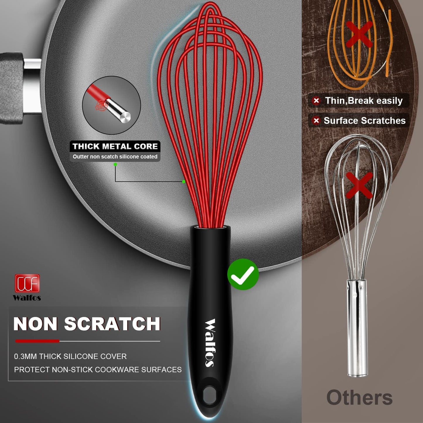 "Ultimate Silicone Whisk Set for Effortless Kitchen Cooking"