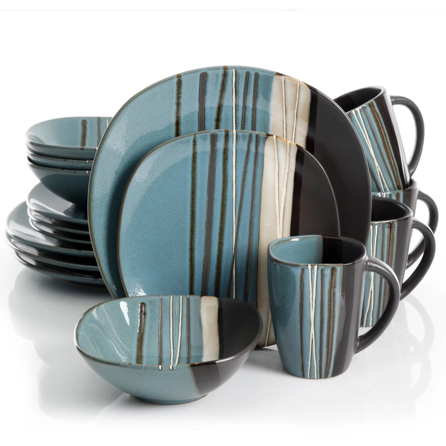 "Chic Teal 16-Piece Dinnerware Set"